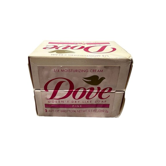 Dove Other - NEW 2 DOVE BEAUTY PINK VINTAGE NOS 1/4 MOISTURIZING CREAM BAR SOAP 4.75oz 1996